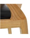 SILLA NATURAL-NEGRO MADERA TECA-PIEL 55 X 54 X 77 CM REF.602879