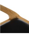 SILLA NATURAL-NEGRO MADERA TECA-PIEL 55 X 54 X 77 CM REF.602879