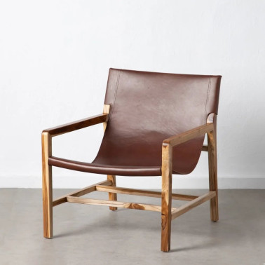 BROWN ARMCHAIR TEAK...