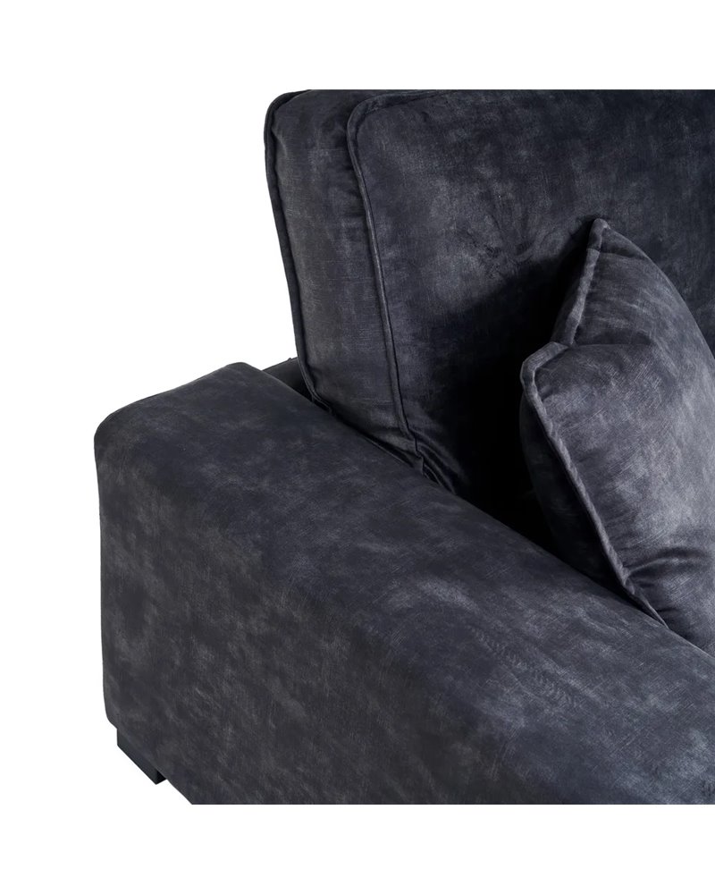 SOFÁ 3 PLAZAS GRIS OSCURO TEJIDO SALÓN 230 X 93 X 97 CM REF.605162