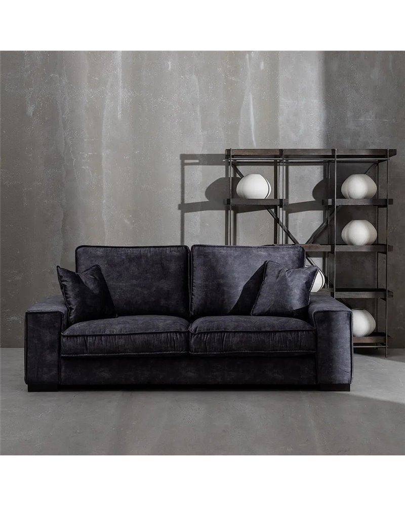 SOFÁ 3 PLAZAS GRIS OSCURO TEJIDO SALÓN 230 X 93 X 97 CM REF.605162