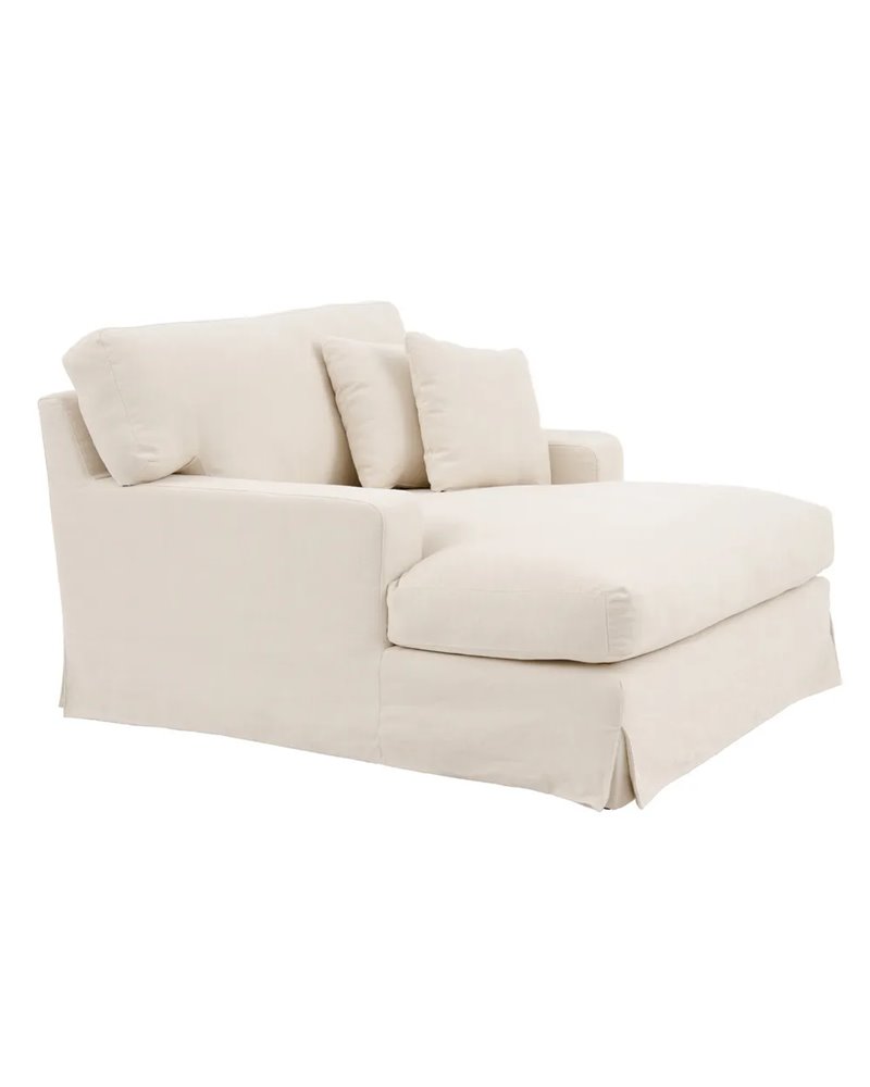 SOFÁ CHAISE LONGUE BEIGE TEJIDO SALÓN 122 X 155 X 93 CM REF.603251