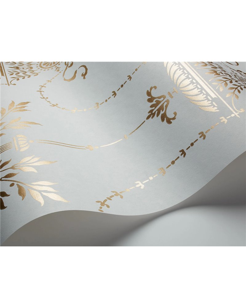 Dorset Metallic Gold On Print Room Blue 88-7031