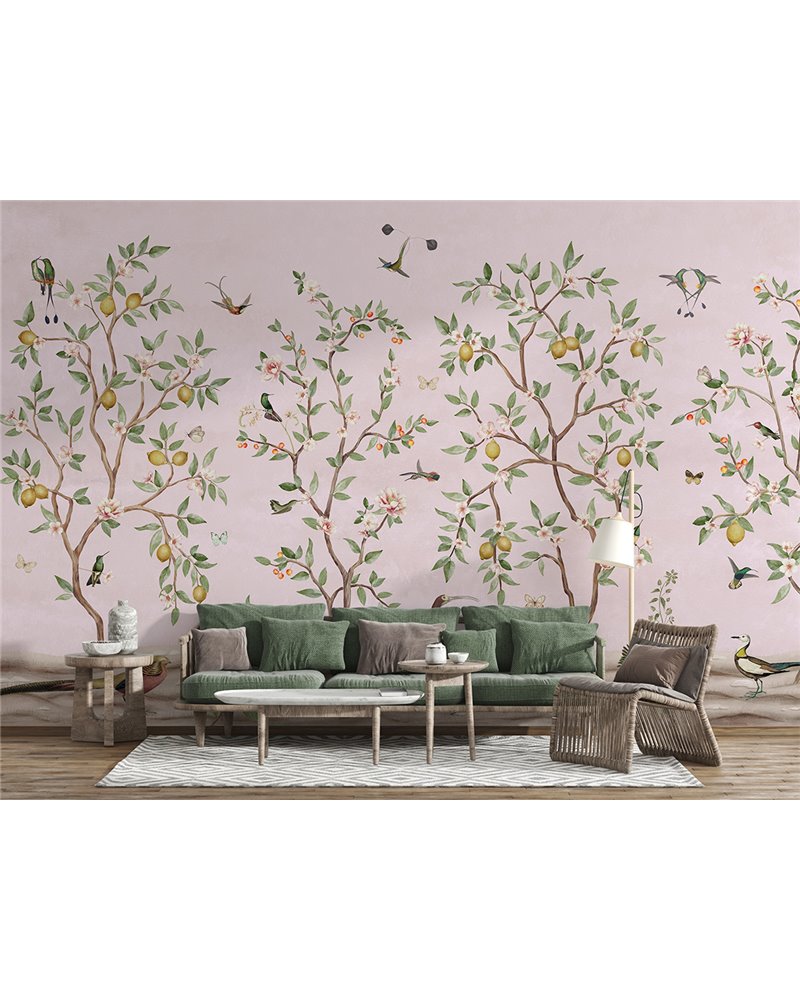 Lemon Tree Chinoiserie - Pink