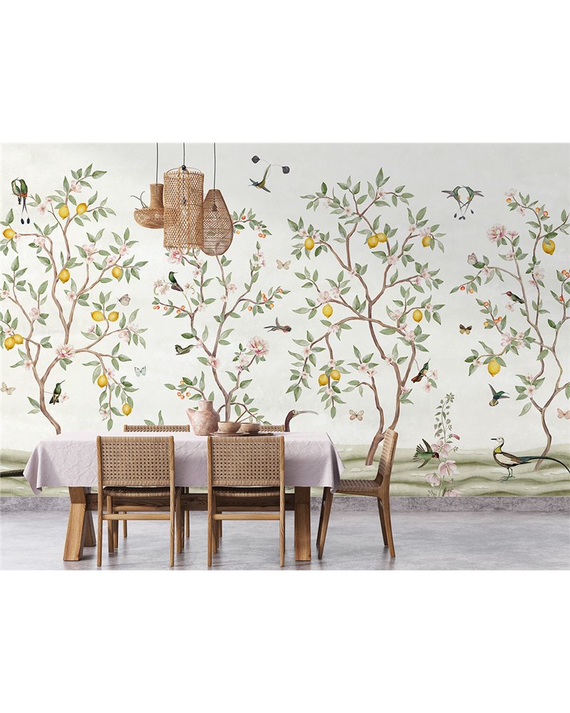 Lemon Tree Chinoiserie - White