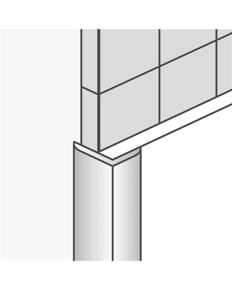 PERFIL EN "L" PARA ÁNGULO EXTERIROR 12 X 12 mm. COLOR 001 ALUMINIO