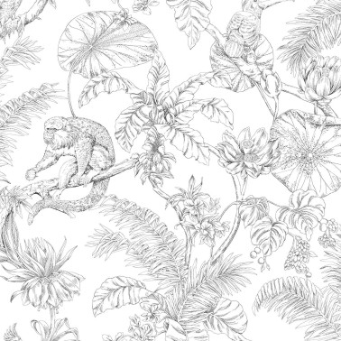 Tropical Sketch Toile Black RT7841