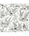 Cogumelo Jardim Toile Preto Cinzento RT7893