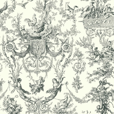 Old World Toile Black White AT4237