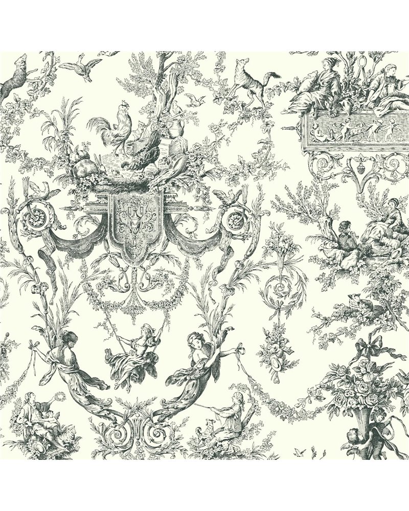 Old World Toile Black White AT4237