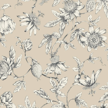 Passion Flower Toile Beige RT7854