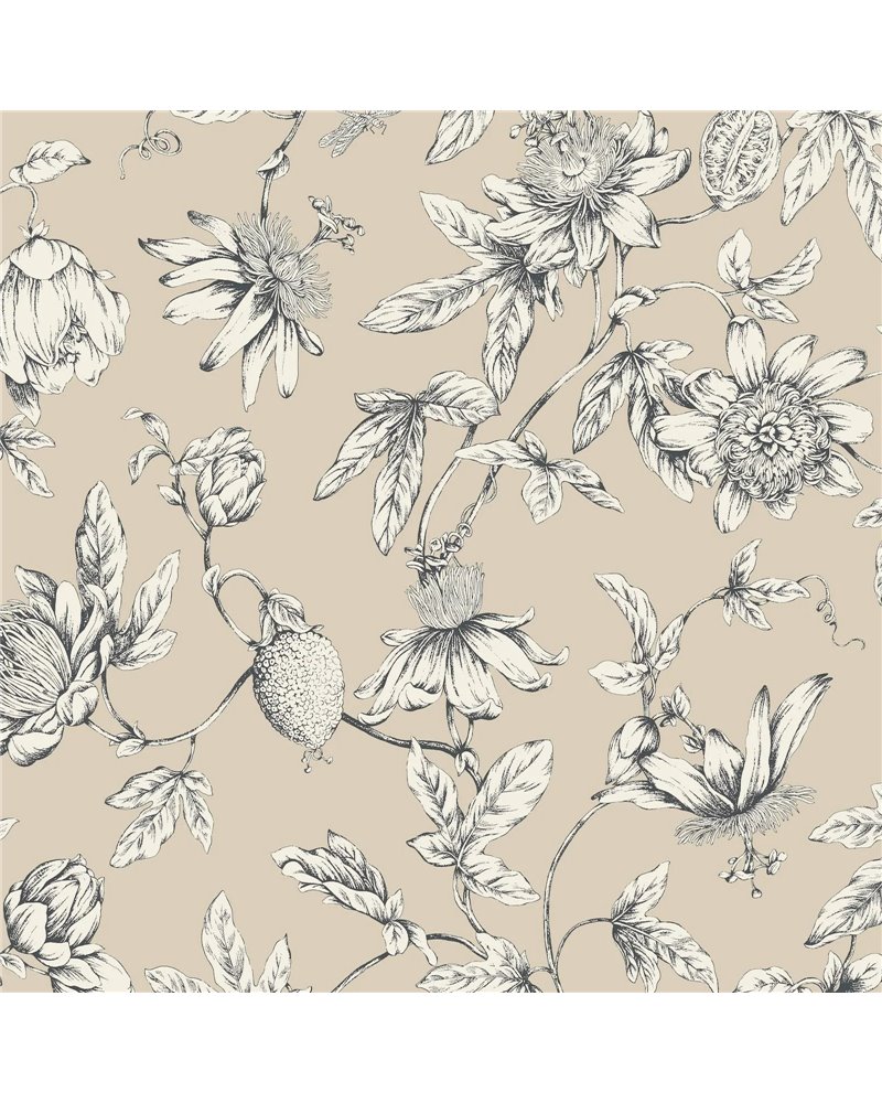 Passion Flower Toile Beige RT7854