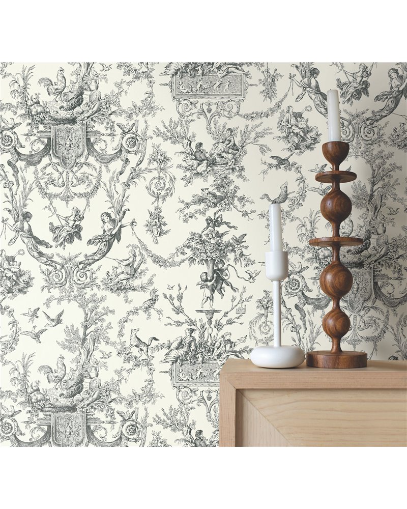 Old World Toile Black White AT4237