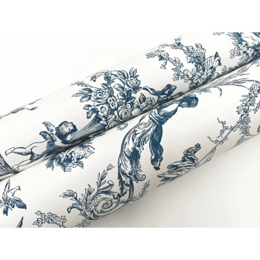 Old World Toile Blue White...