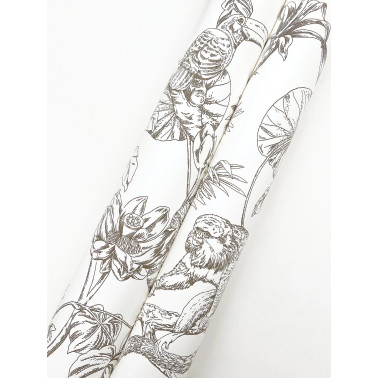 Toile Tropical Sketch Brun...