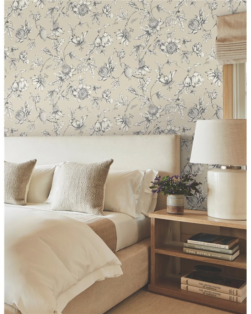 Passion Flower Toile Beige RT7854