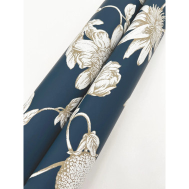 Passion Flower Toile Navy...