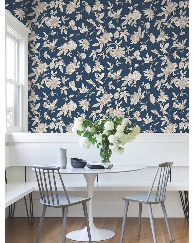 Passion Flower Toile Navy RT7856