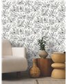 Mushroom Garden Toile Black Grey RT7893