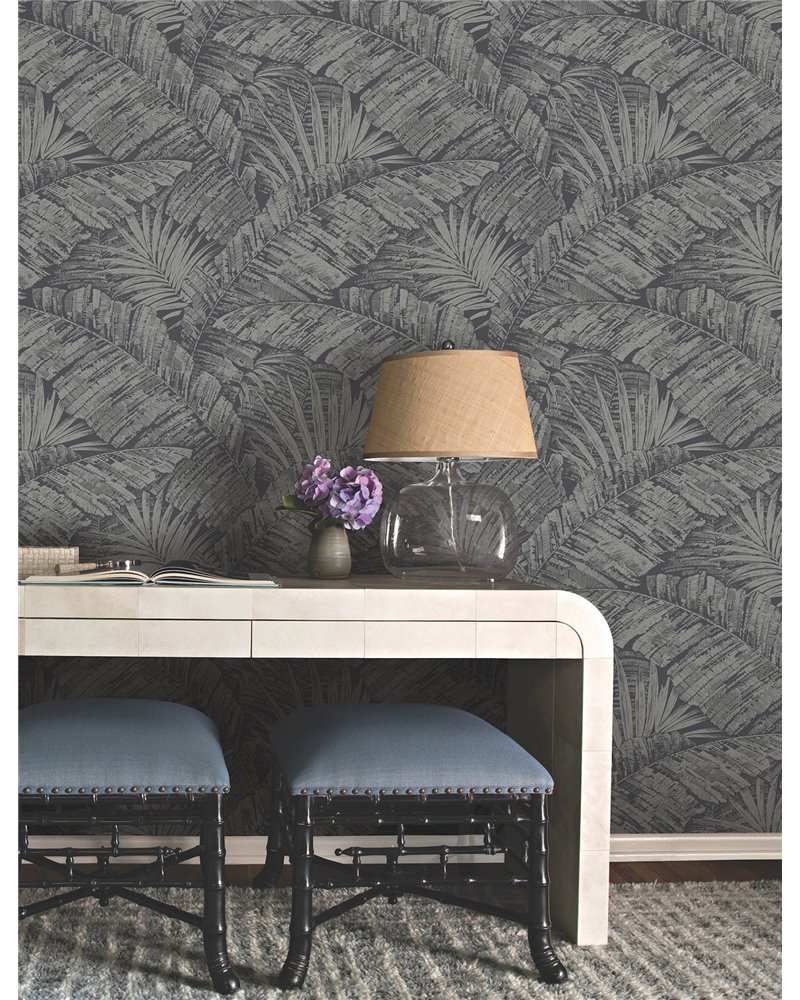 Palm Cove Toile Silver Black RT7923