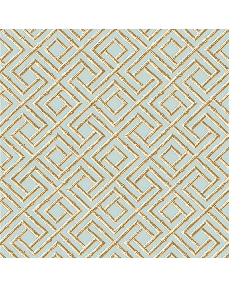 French Lattice Blue and Beige T42046