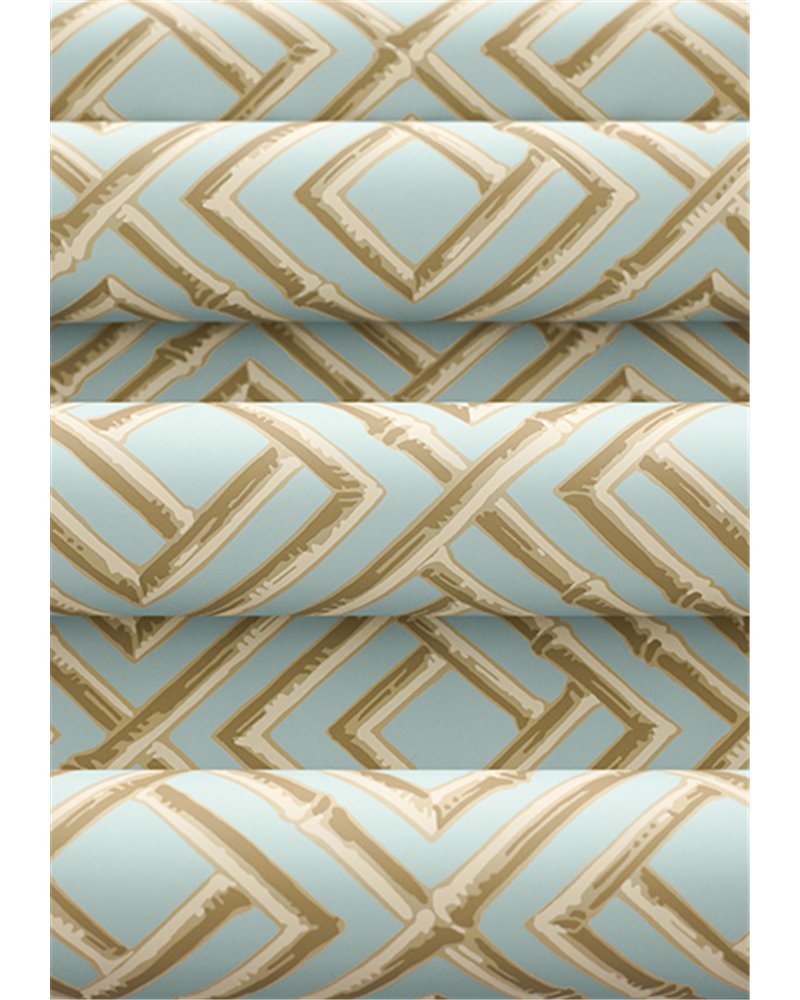 French Lattice Blue and Beige T42046