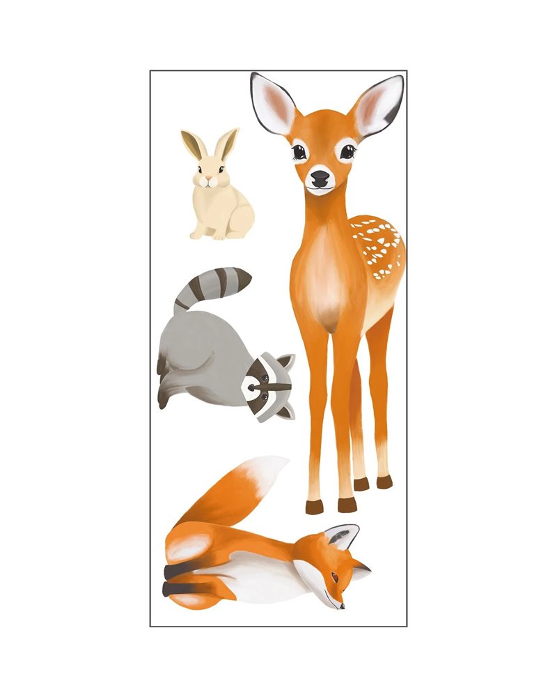 Decor Pre Encolle Animaux De La Foret Marron 105873020