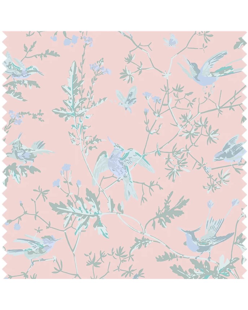 Hummingbirds 100% Silk Blush F125-1001