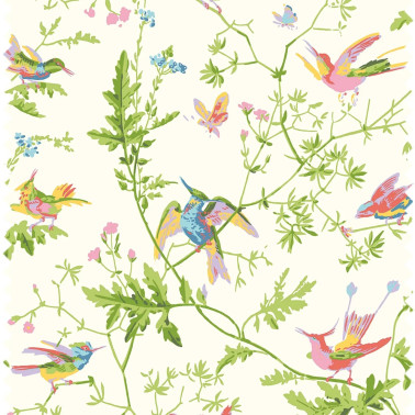 Hummingbirds 100% Silk Pearl F125-1003