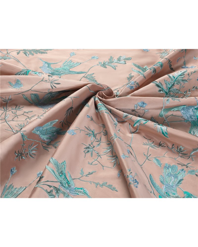 Hummingbirds 100% Silk Blush F125-1001