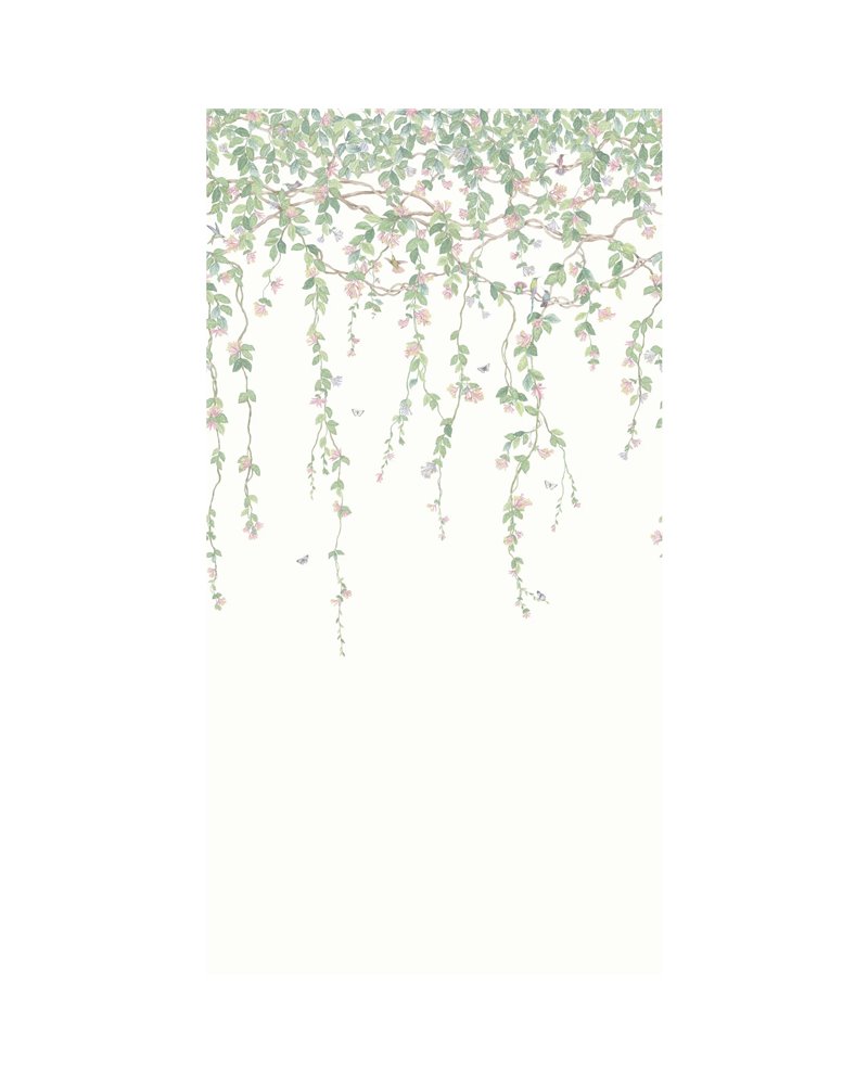 Hummingbirds Flora Blush Sage & Mulberry On Cream 124-2008