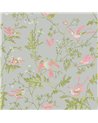 Hummingbirds Rose & Olive On Grey 124-1003