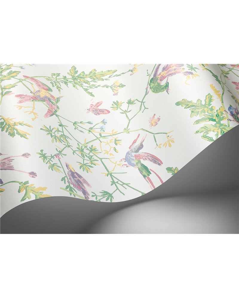 Hummingbirds Blush Sage & Mulberry On Cream 124-1001