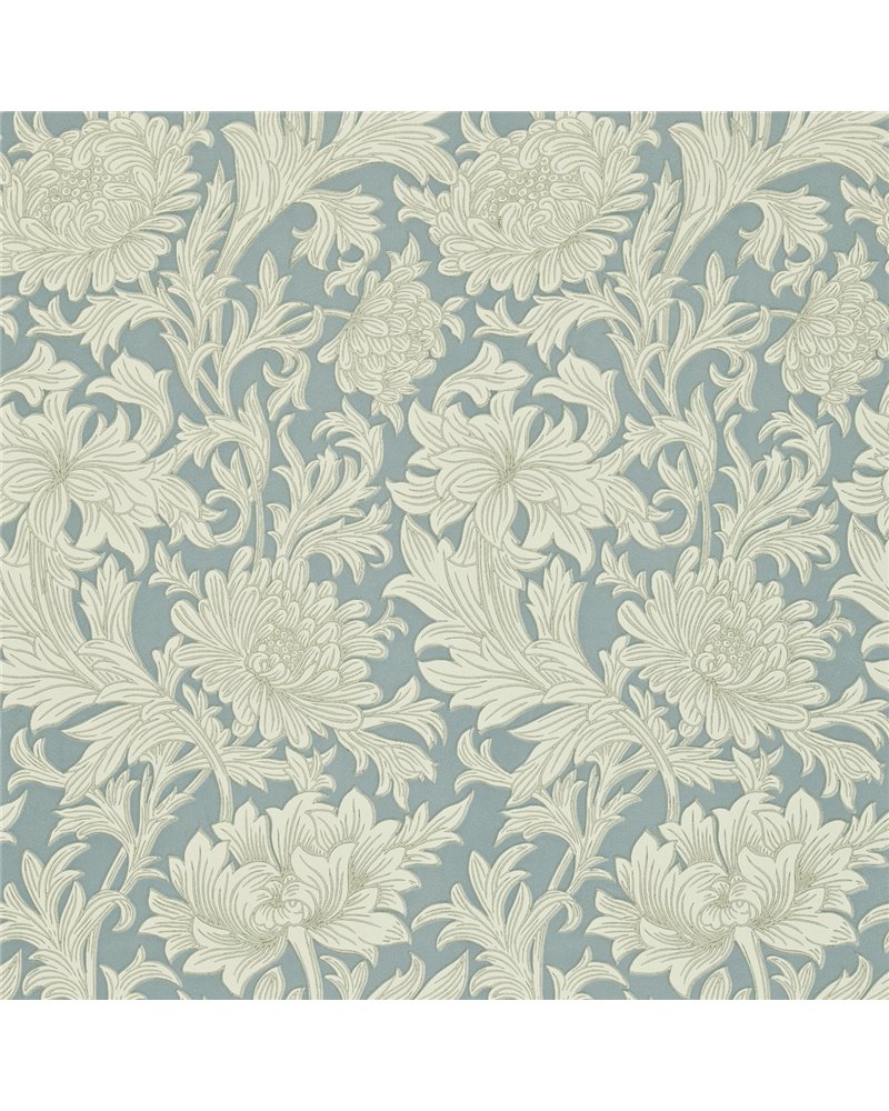 Chrysanthemum Toile China Blue Cream DMOWCH101