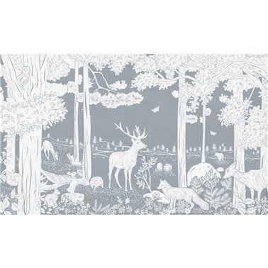 Monochrome Forest - Blue W14683