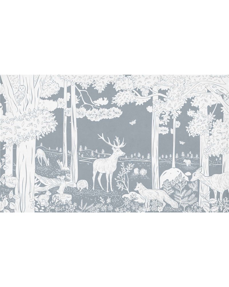 Monochrome Forest - Blue W14683