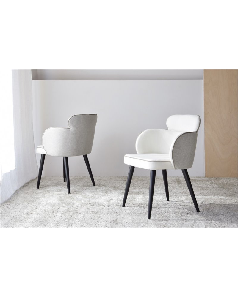 SET 2 SILLAS COMEDOR OSLO.MARFIL,GRIS