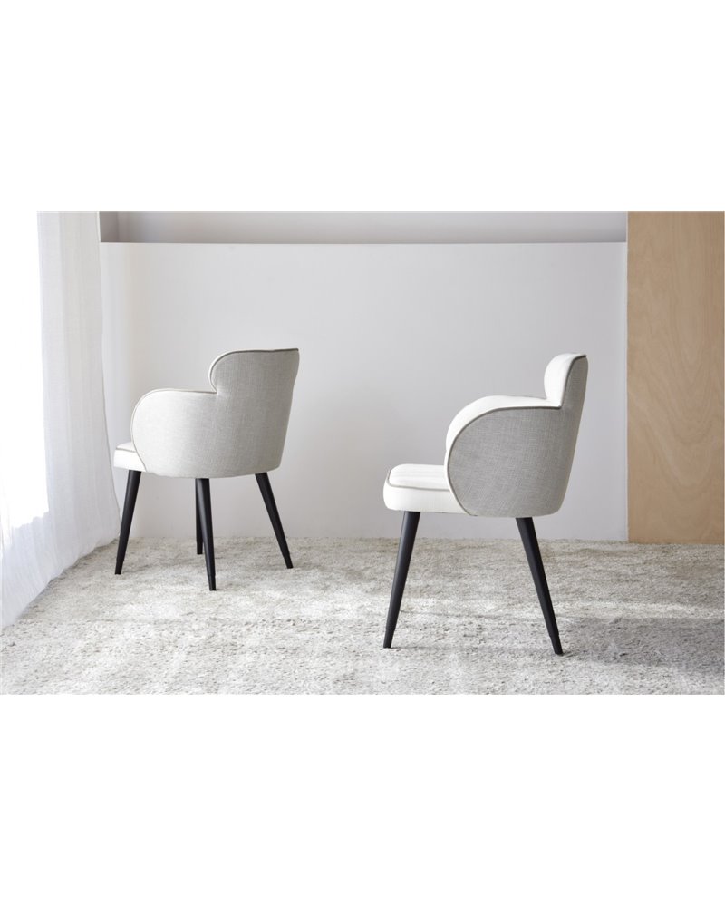 SET 2 SILLAS COMEDOR OSLO.MARFIL,GRIS