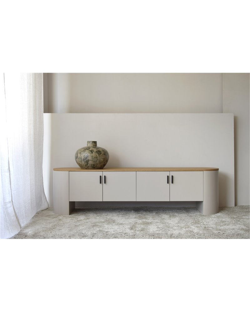 MUEBLE TV COL.TEA. GRIS ARENA  Y ROBLE