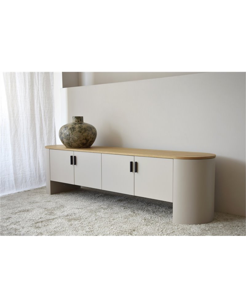 MUEBLE TV COL.TEA. GRIS ARENA  Y ROBLE