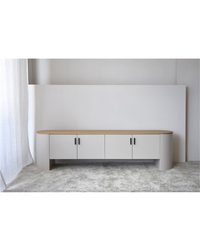 MUEBLE TV COL.TEA. GRIS ARENA  Y ROBLE