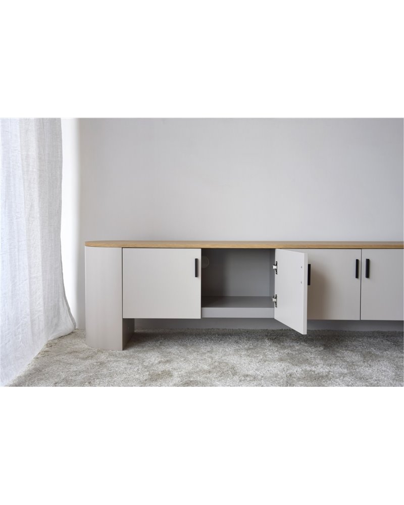 MUEBLE TV COL.TEA. GRIS ARENA  Y ROBLE