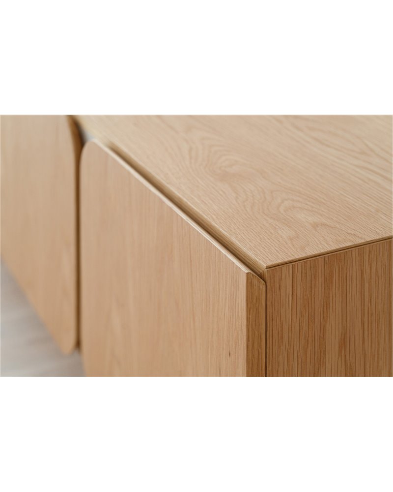 MUEBLE TV CURVA.ROBLE NATURAL,ARENA MATE