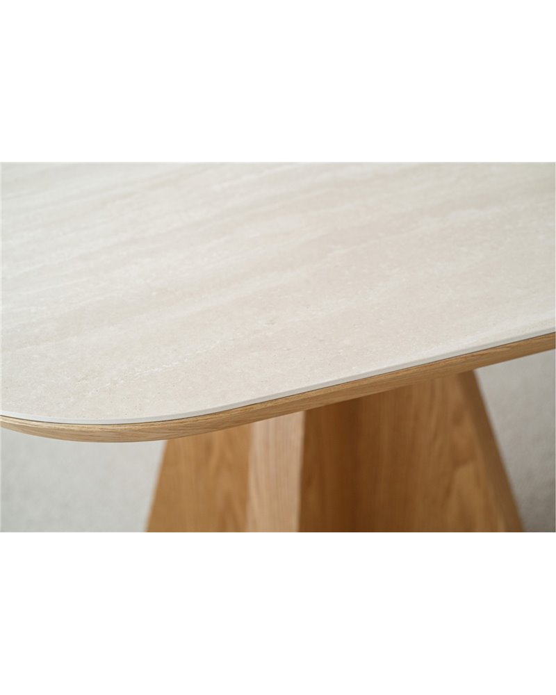 MESA COMEDOR LINEA CERÁMICO BEIGE FRESNO