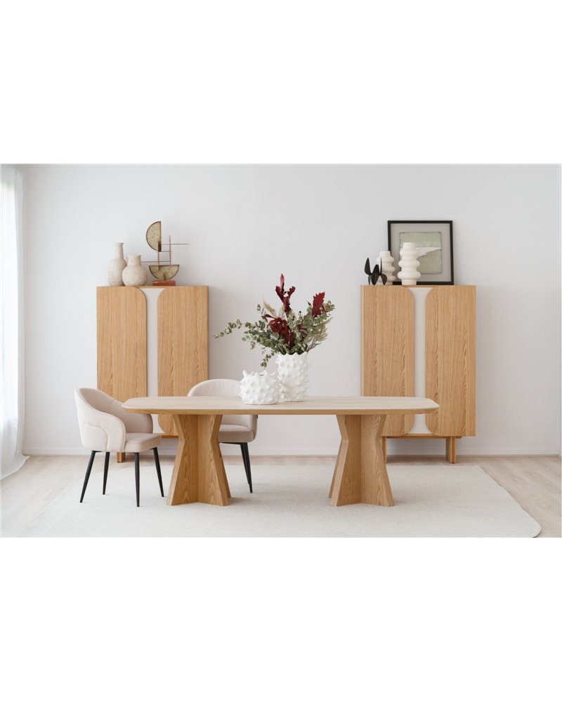 MESA COMEDOR LINEA CERÁMICO BEIGE FRESNO