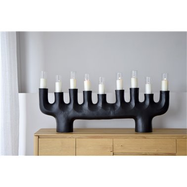 CANDELABRO TOTEM N.2. METAL.NEGRO