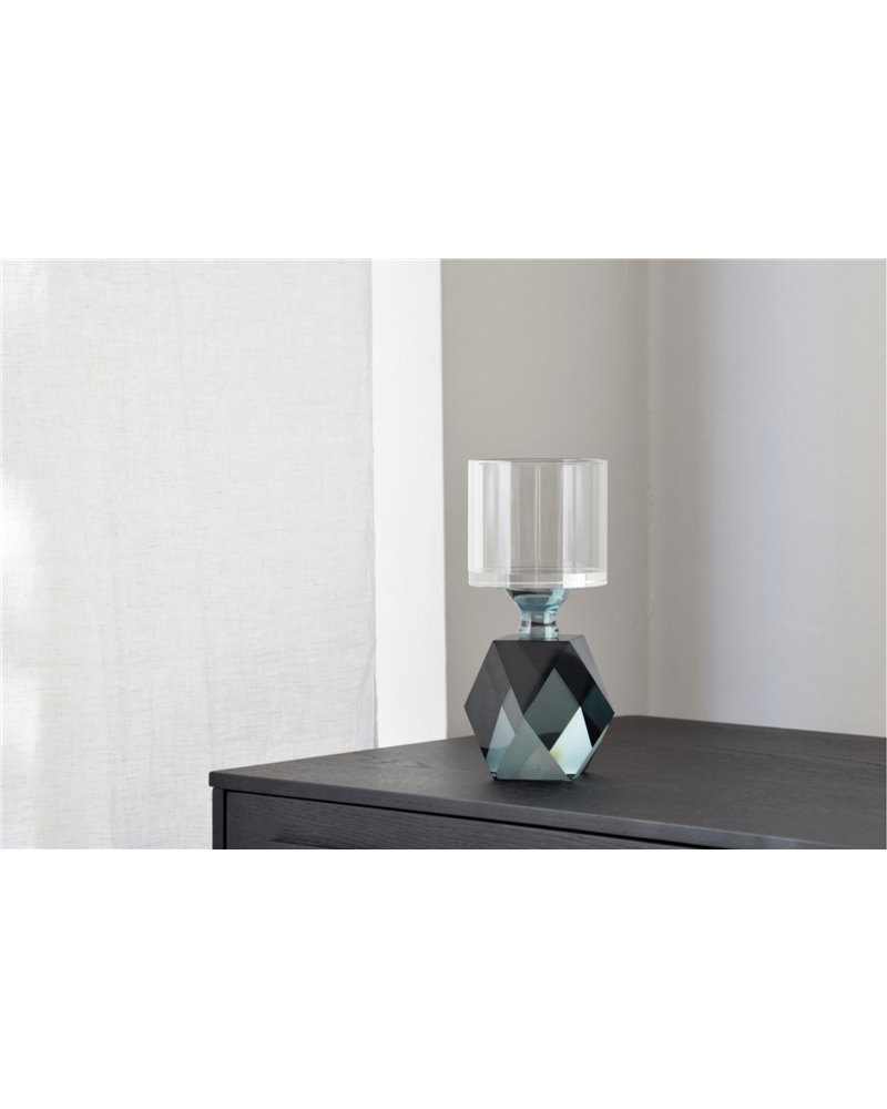 CANDELABRO CRISTAL AZUL VERDOSO