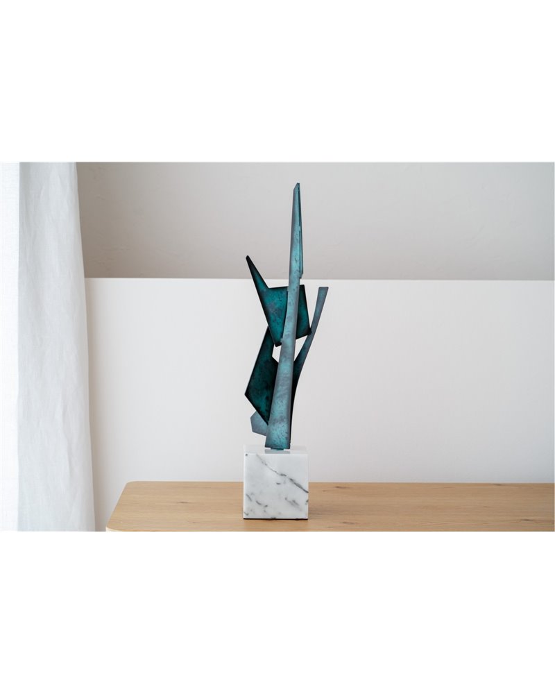 ESCULTURA ABSTRACCIÓN N2. VERDE  Y AZUL