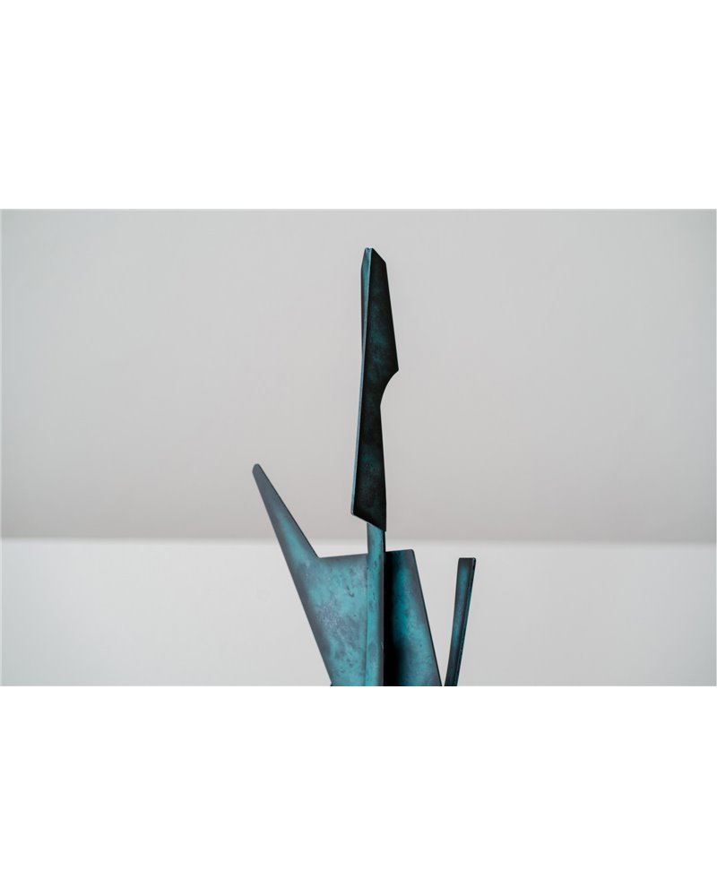 ESCULTURA ABSTRACCIÓN N2. VERDE  Y AZUL