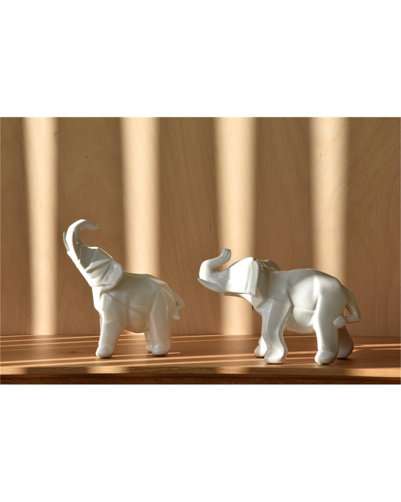 ESCULTURA CERÁMICA ELEFANTE BLANCO N1